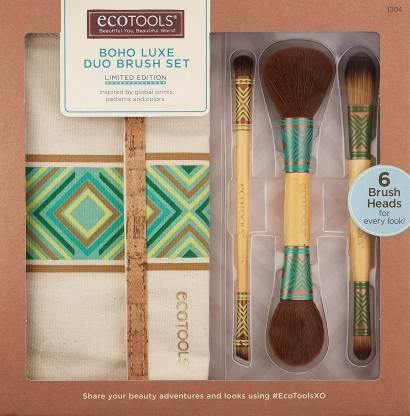 Eco Tools Ecotools Boho Luxe Duo Bamboo Make Up Brush Set (Pack of 3) Makeup Brush- Royalkart - The Urban Store
