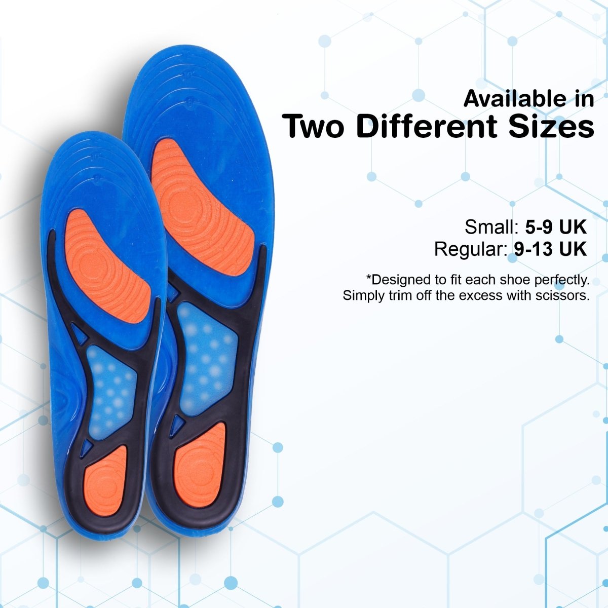Gel Shoe Insoles For Men & Women|Memory Foam Trimmable Shoe Soles for Walking,Running,Hiking Shoe Insole- Royalkart - The Urban Store