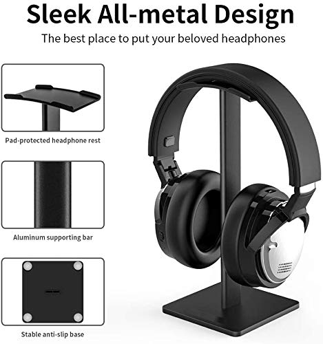 Headphone Stand Headphone Holder (Black) headphone accessories- #Royalkart#black headphone stand