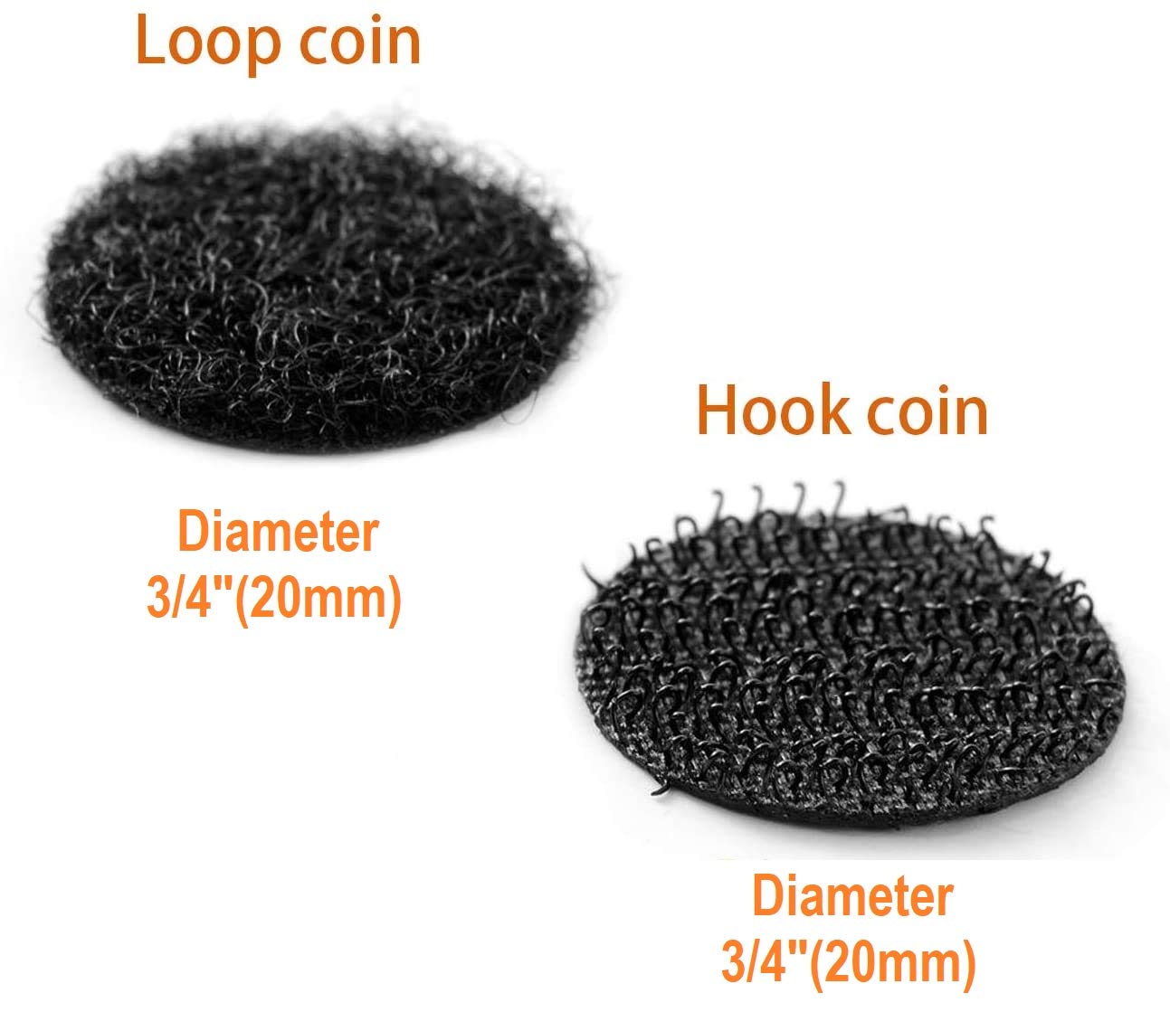 1000 Pairs Self Adhesive Fastener Tape Dots Round Coins Hook Loop