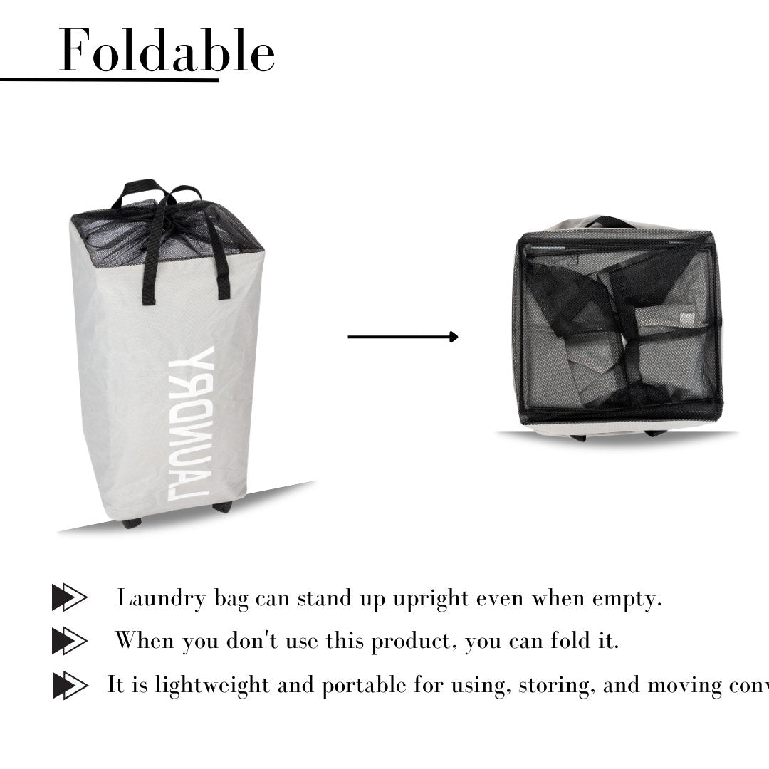 Large Rolling Laundry Basket with Wheels Laundry Bag- #Royalkart#clothes basket