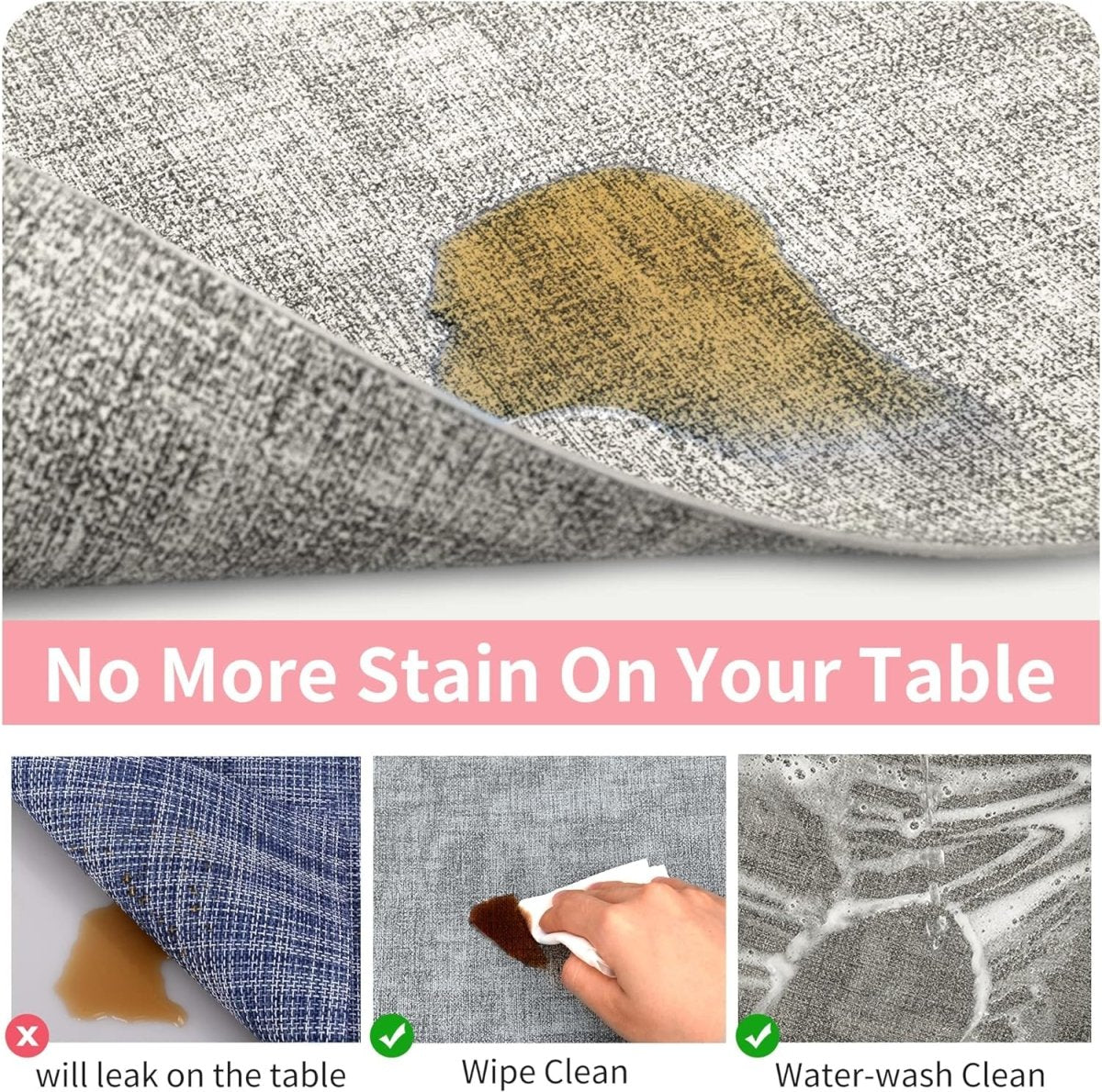 Textured Leather Placemats Set of 6 - Waterproof - Wipe Clean Dining Table Mats, 45cmx30cm Dining Table Placemats- #Royalkart#kitchen mats