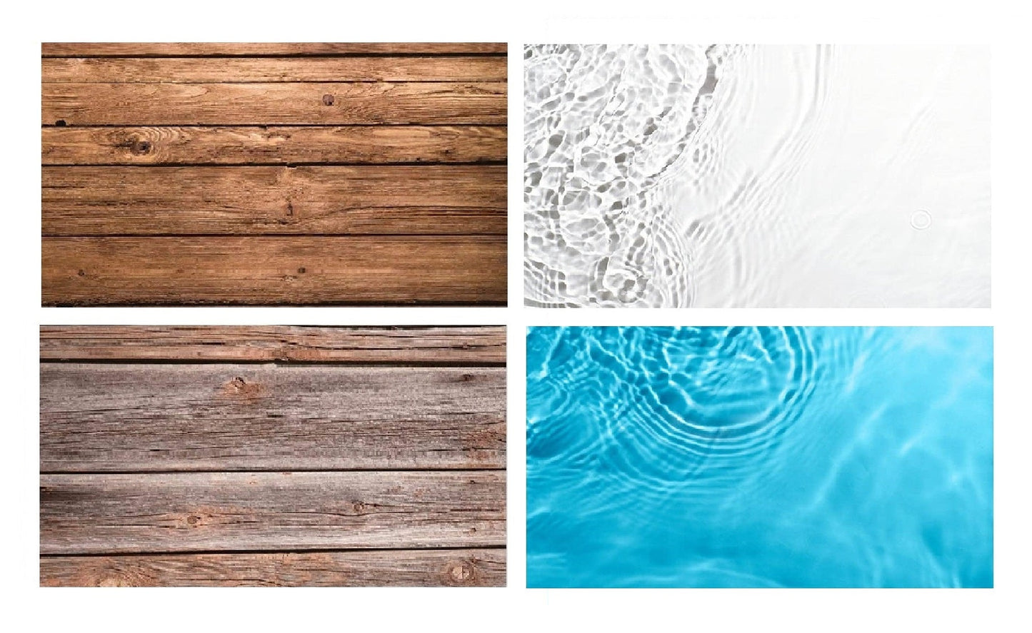 Light Brown Wood & Blue Waves Backdrop Pack-2 Photography Backdrop- Royalkart - The Urban Store