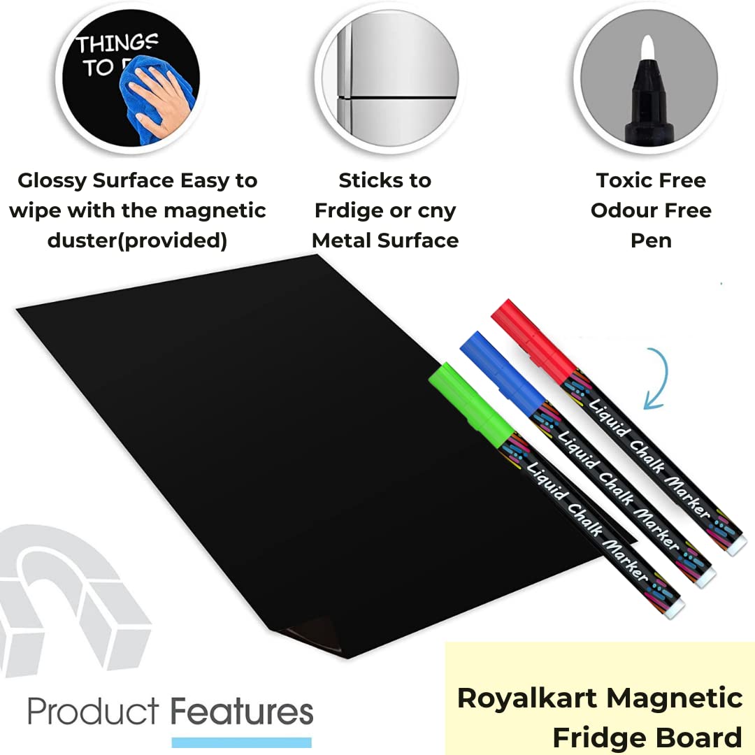 Magnetic Dry Erase Board with 3 Marker pen Duster Set Magnetic Board- #Royalkart#black dry erase board calendar