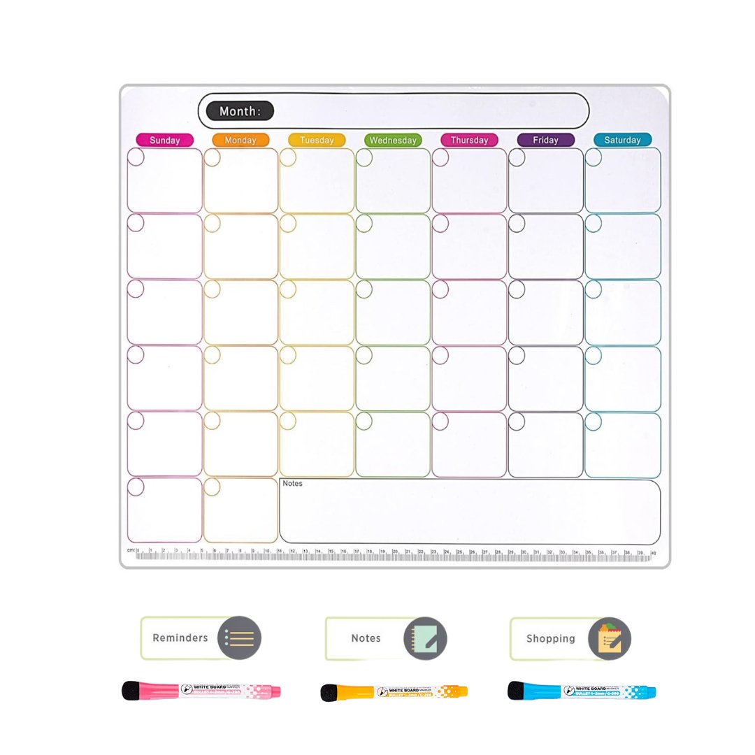 Magnetic Monthly Planner Board with 3 Marker pen Duster Set Magnetic Board- Royalkart - The Urban Store