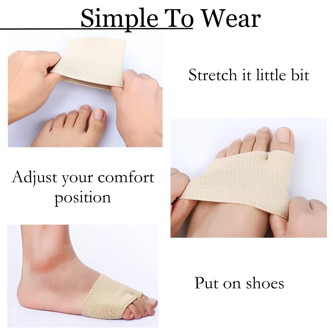 Metatarsal Pads for Women and Men Ball of Foot Cushion| Gel Sleeves Cushions Pad| Fabric Soft Socks for Supports Feet Pain Relief (Beige) Foot Supports- Royalkart - The Urban Store