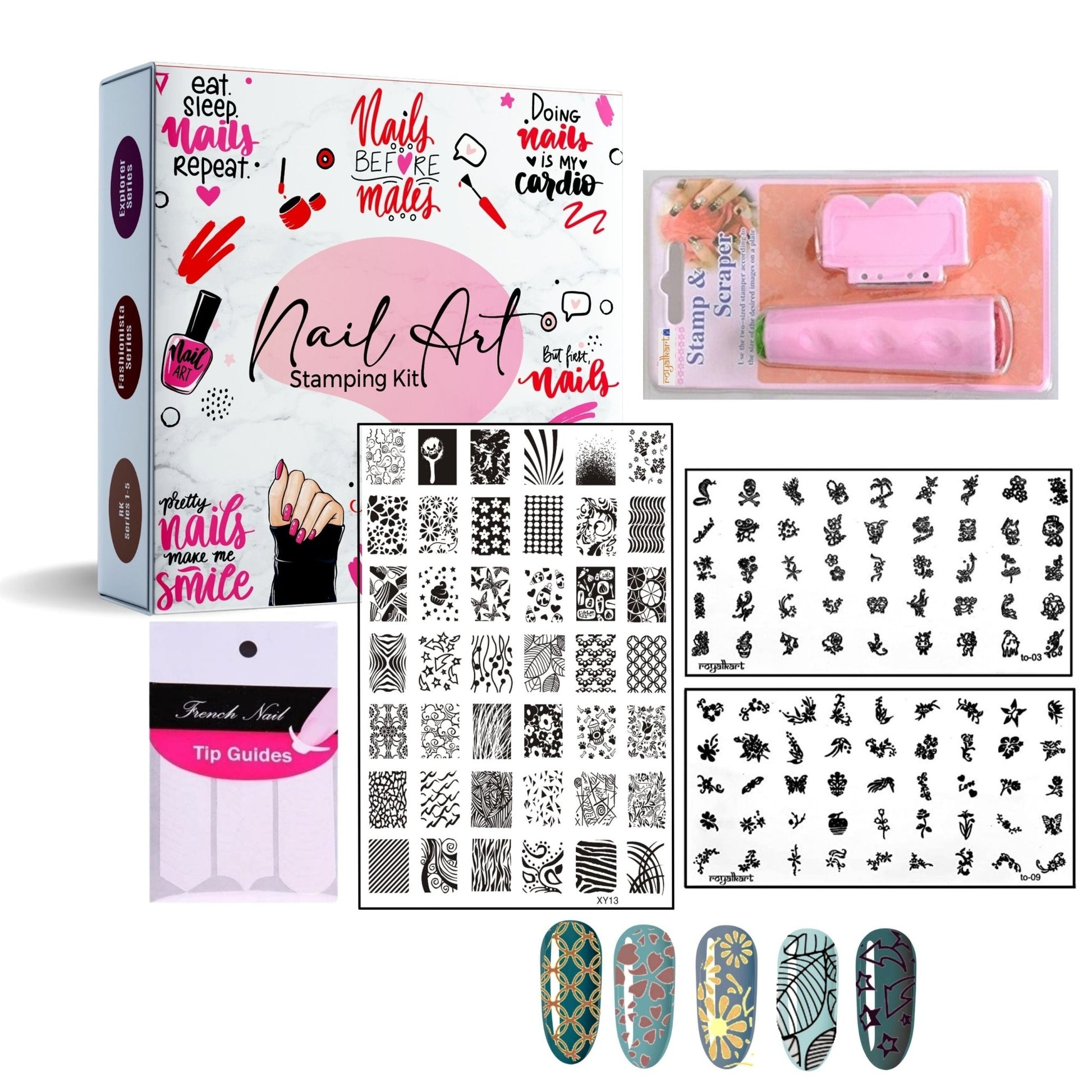 Nail Art Combo XY-13 with TO-09,03 Nail Art Combo- #Royalkart#nail art stamping kit