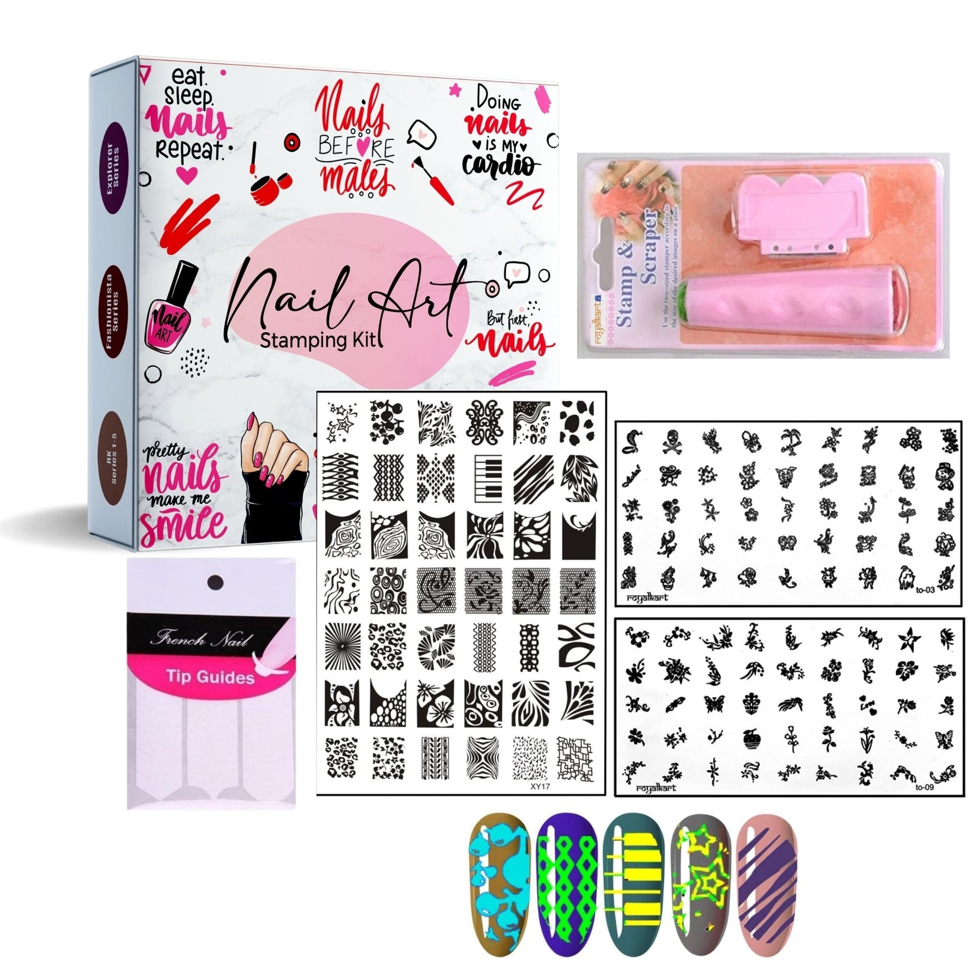 Nail Art Combo XY-17 with TO-09,03 Nail Art Combo- #Royalkart#nail art stamping kit