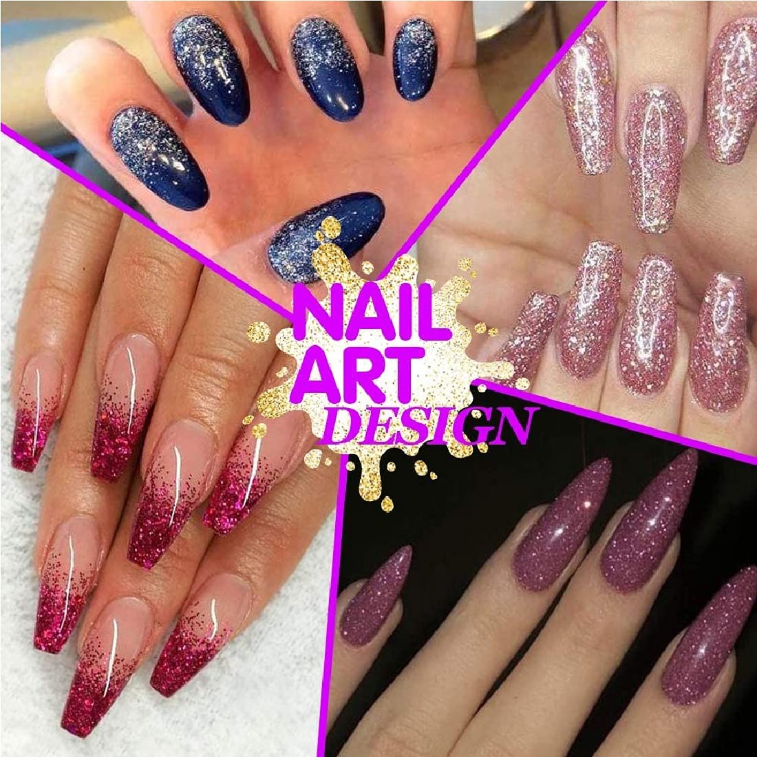 Nail Art Shimmery Glitters Nail Glitters- #Royalkart#Nail Glitter Sets