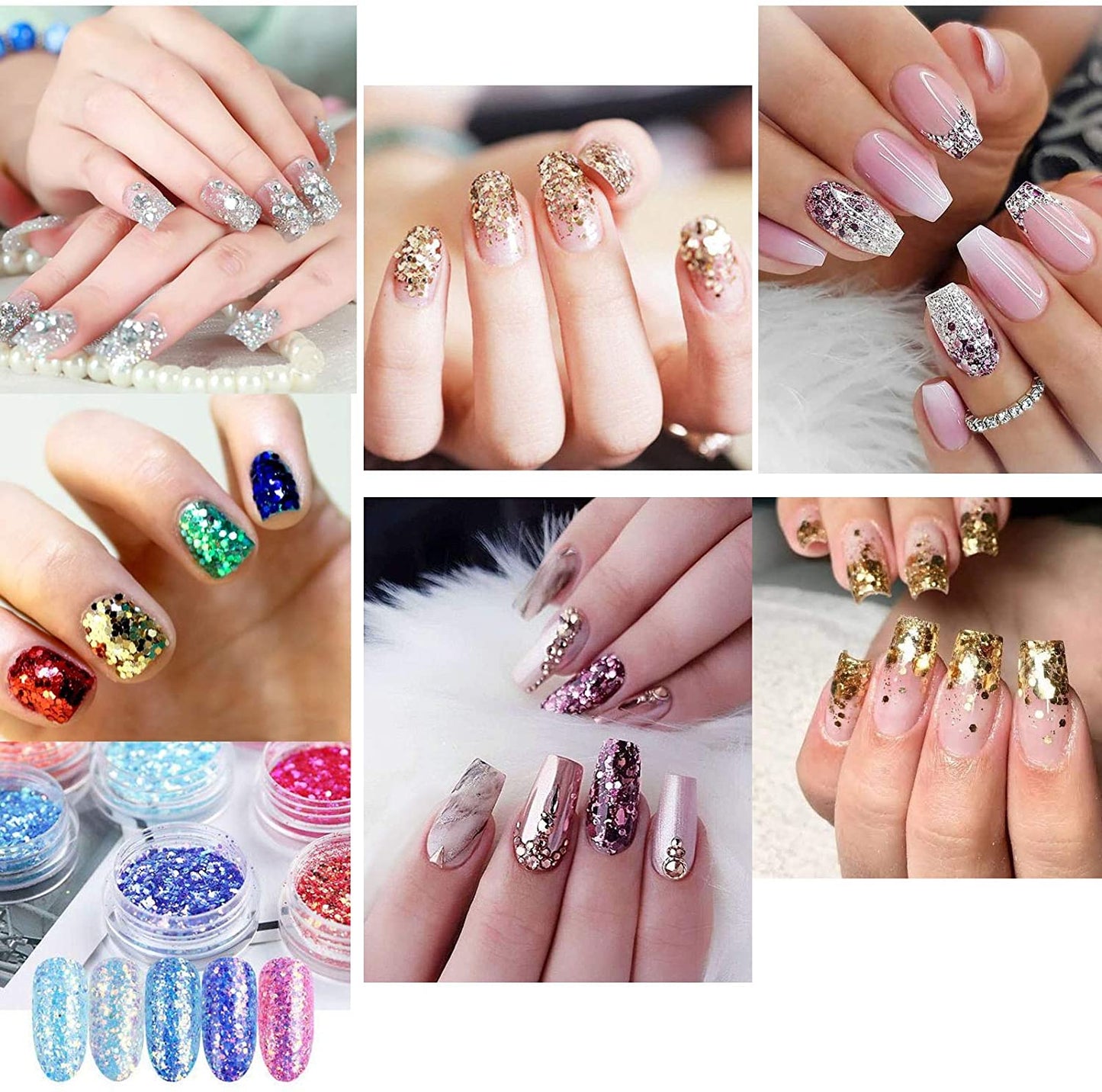 Nail Art Shimmery Glitters Nail Glitters- #Royalkart#Nail Glitter Sets