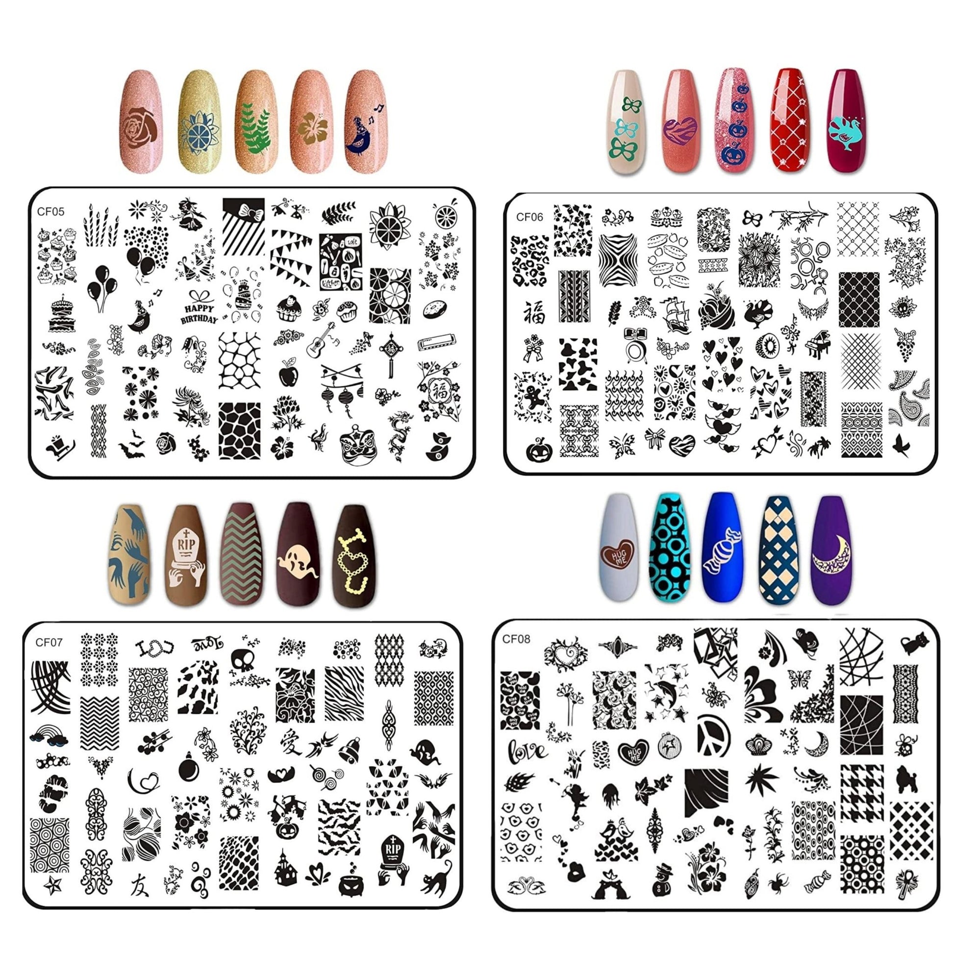 Nail Art Stamping Kit- CF Plates Nail Art Combo- Royalkart - The Urban Store