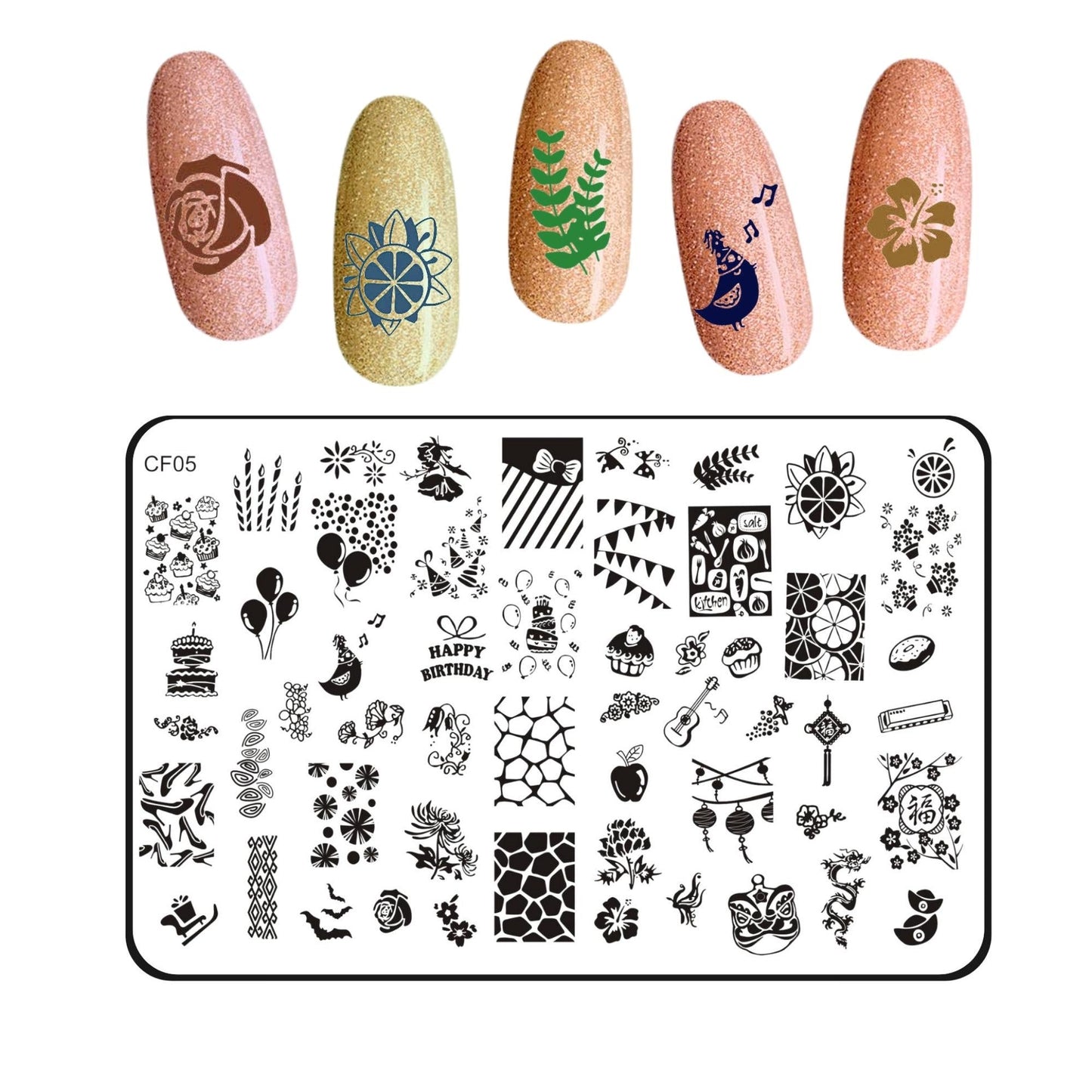 Nail Art Stamping Kit CF05 Nail Art Combo- Royalkart - The Urban Store