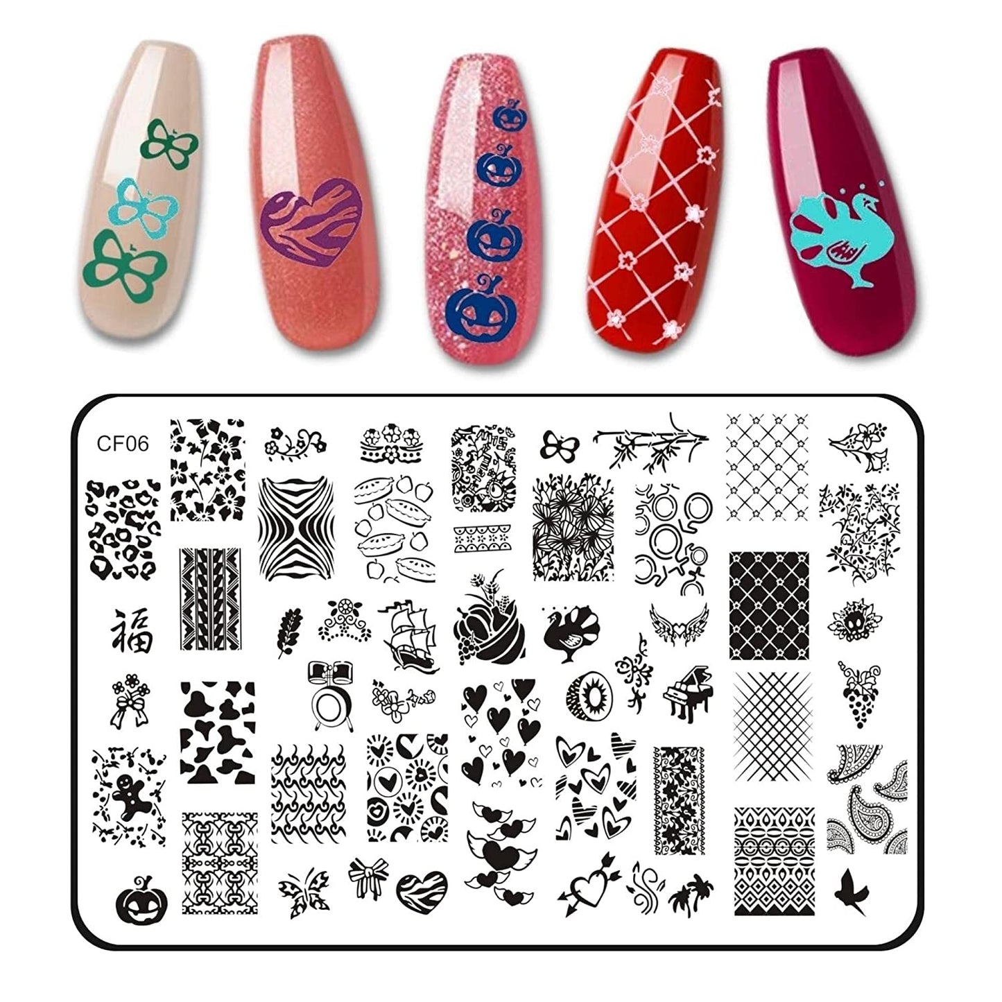 Nail art Stamping Kit- CF06 Nail Art Combo- Royalkart - The Urban Store