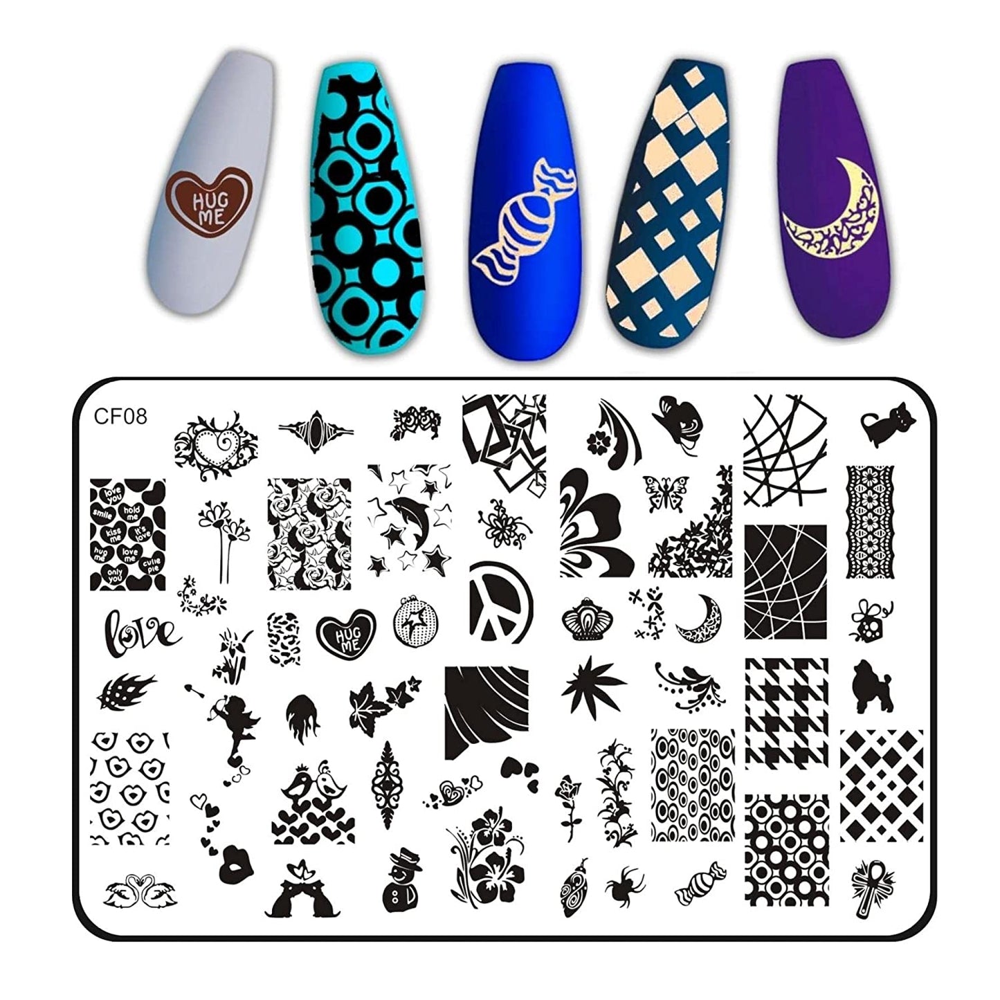 Nail art Stamping Kit- CF08 Nail Art Combo- #Royalkart#animal