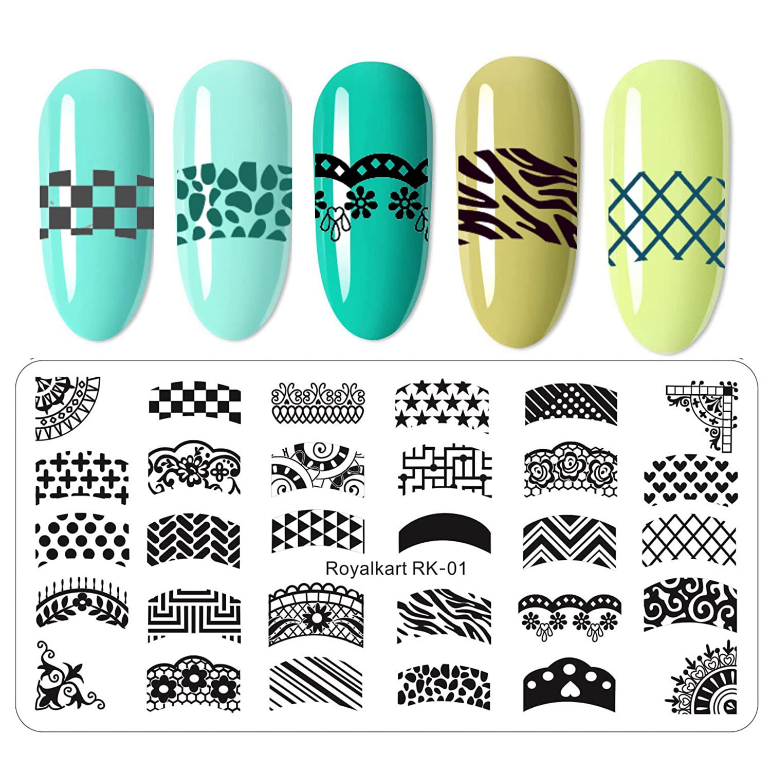 Nail Art Stamping Kit- RK-01 Nail Art Combo- Royalkart - The Urban Store
