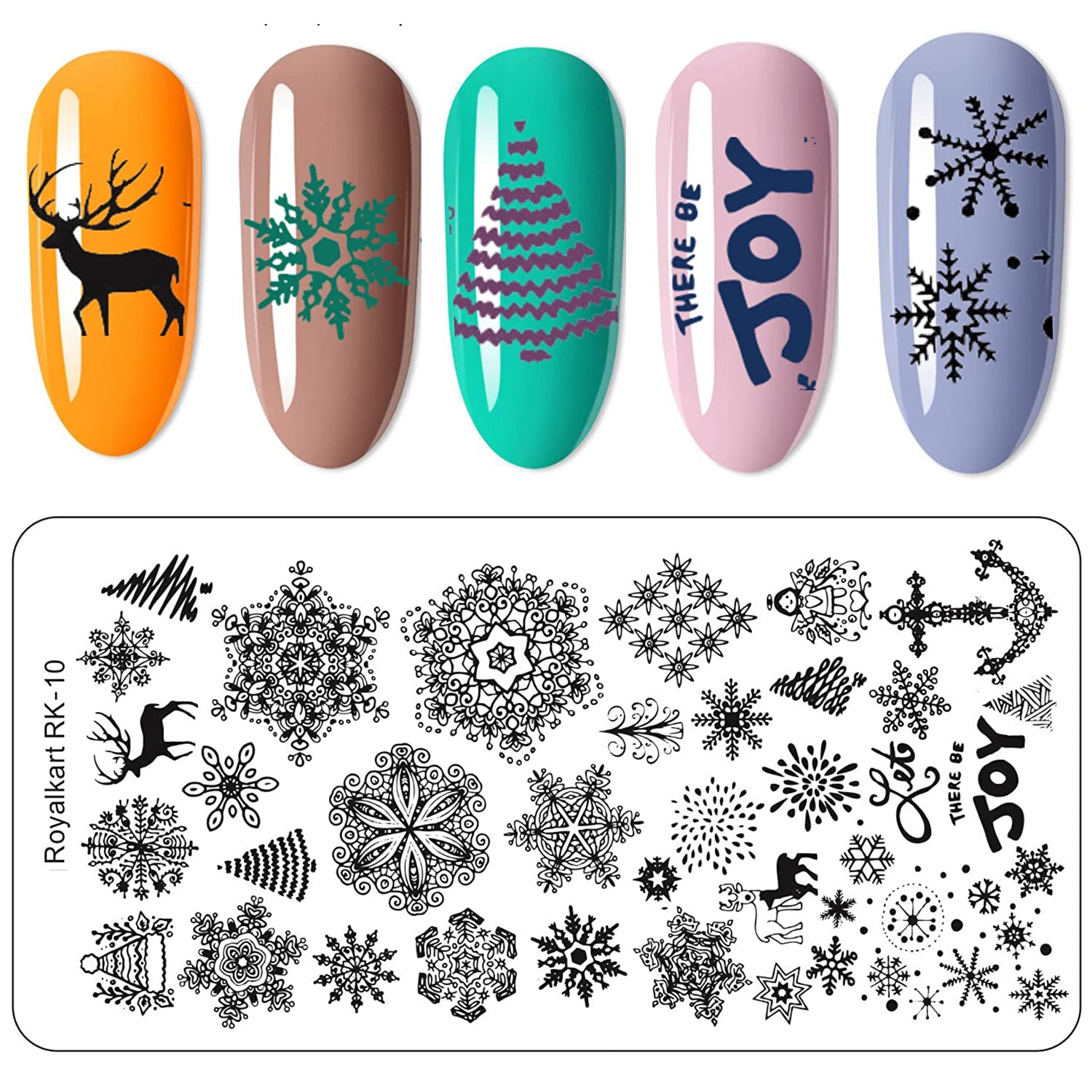 Nail Art Stamping Kit RK10 Nail Art Combo- #Royalkart#Christmas
