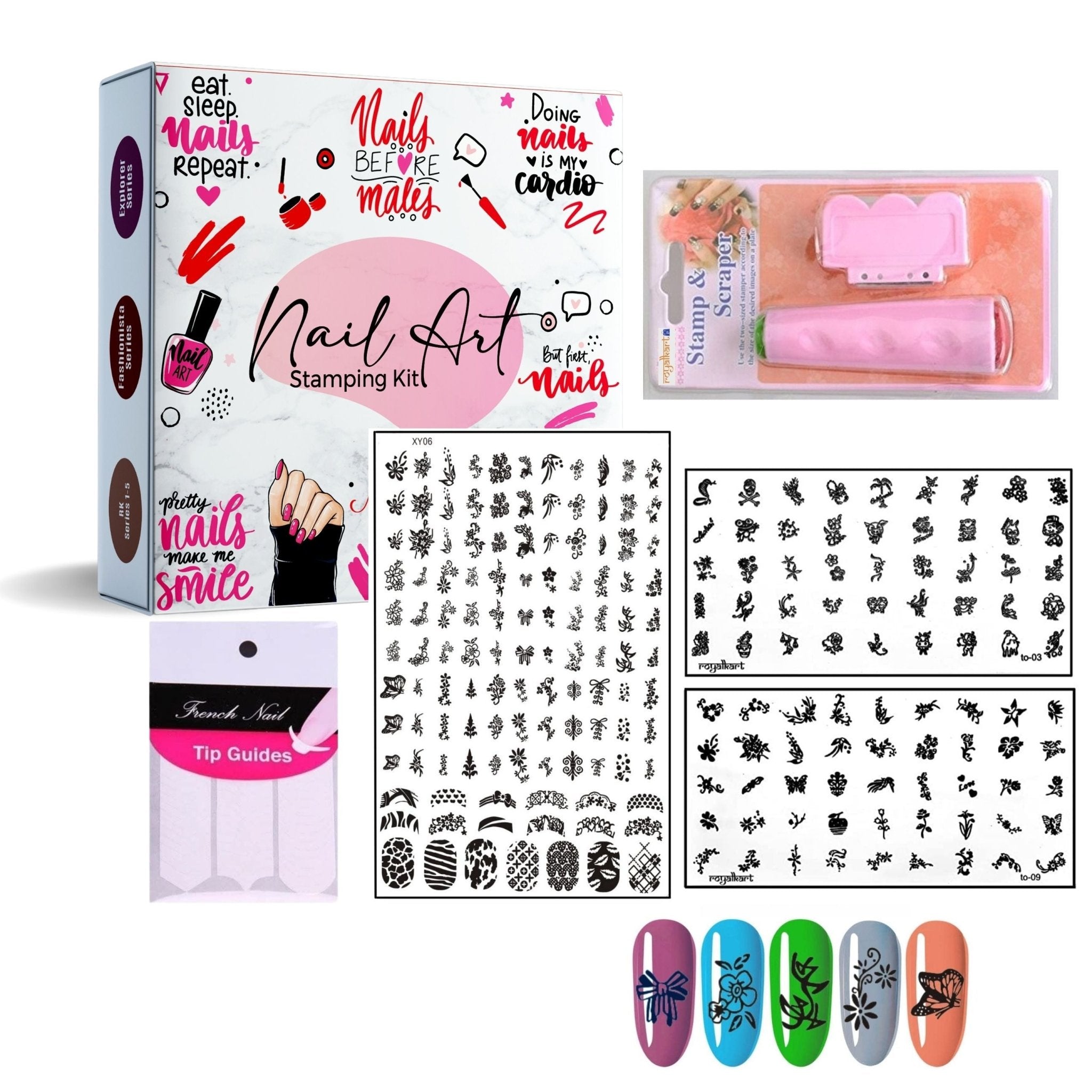 Royalkart Angel Nail Art Kit, 5 Nail Art Stamping Plates, 48 PCs Glitter  Set Combo - Price in India, Buy Royalkart Angel Nail Art Kit, 5 Nail Art  Stamping Plates, 48 PCs