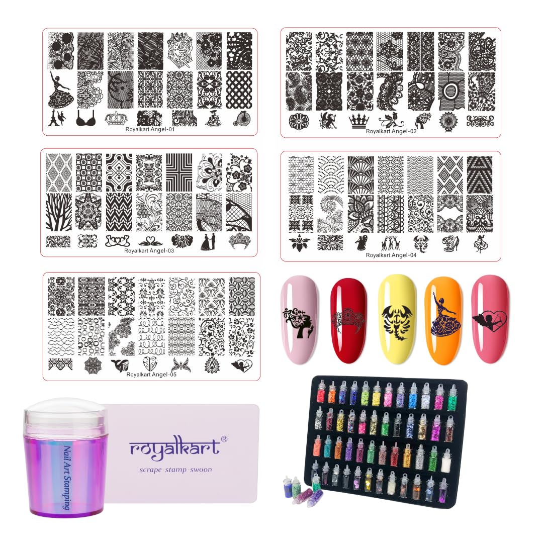 Nail Art Stamping Plates- Angel Series Nail Art Combo- #Royalkart#Angel Collection