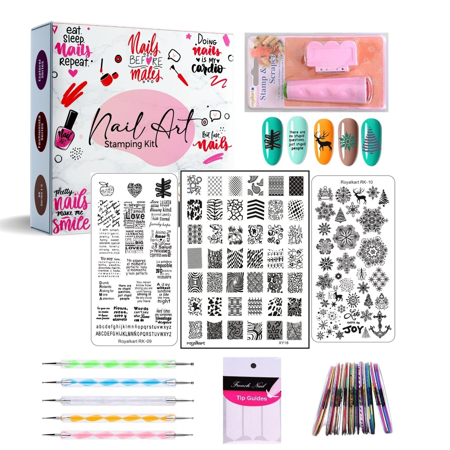 Nail Art Tools Kit | Nail Art Combo (XY16) Nail Art Combo- Royalkart - The Urban Store