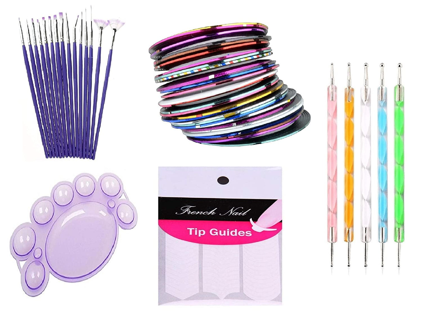 Nail Art Tools With 15 Brush Set Nail Art- #Royalkart#nail art combo kit