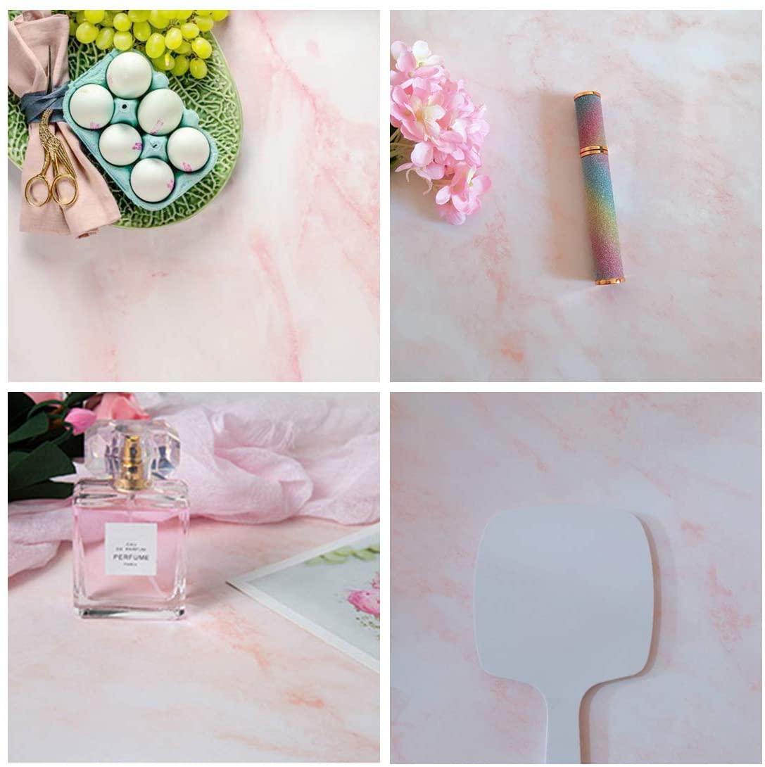Pink Marble & Green Leaves Backdrop Pack 2 Photography Backdrop- Royalkart - The Urban Store