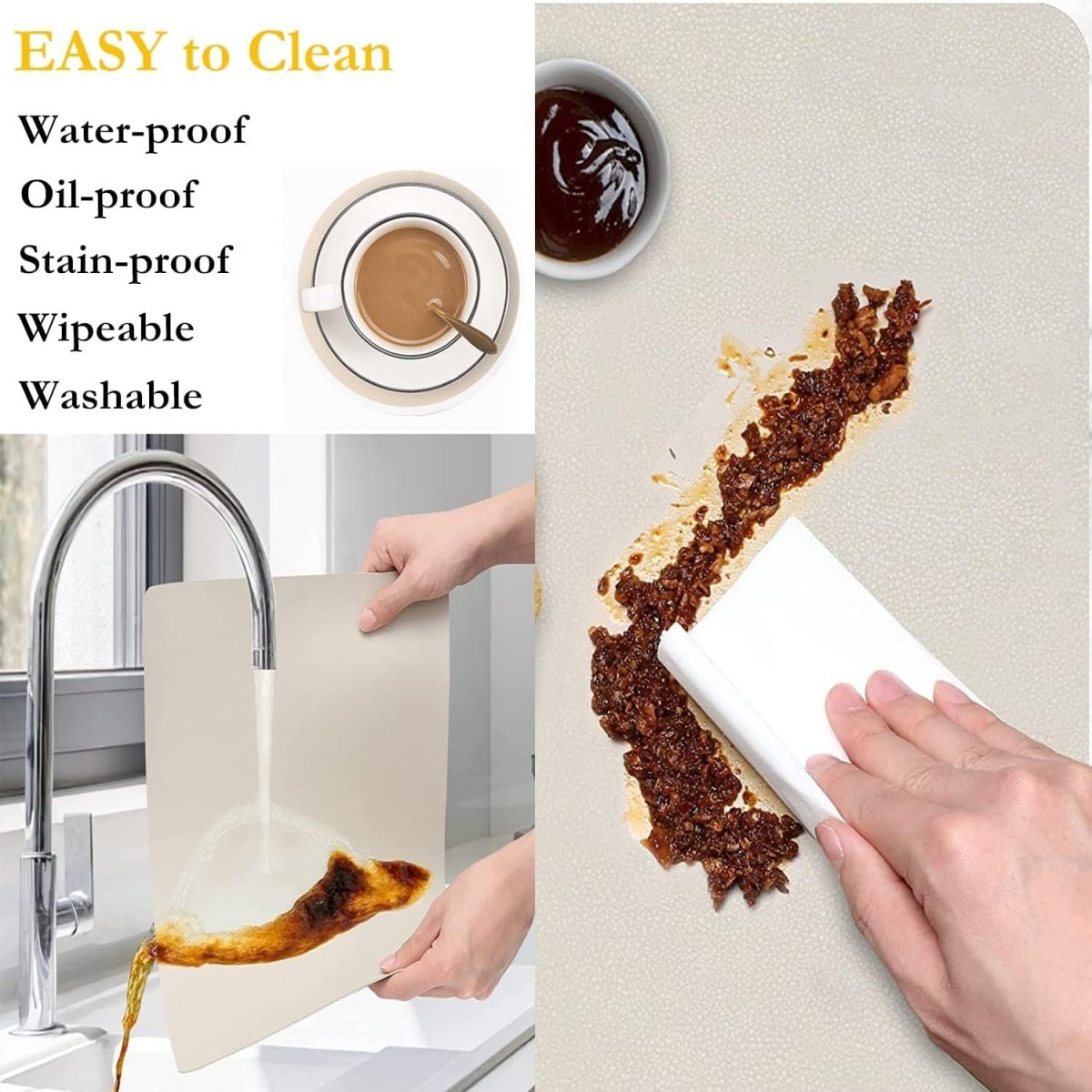 wipeable dining mats