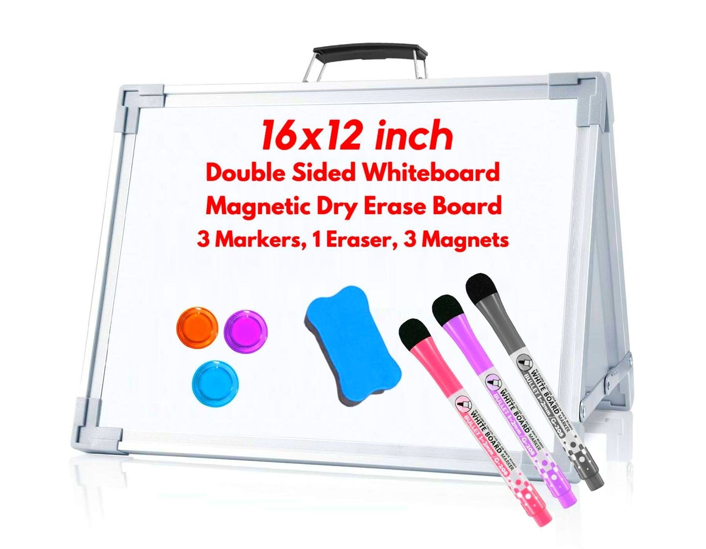 Portable Foldable Double Sided Dry Erase Board Magnetic White Board- #Royalkart#Magnetic White Board