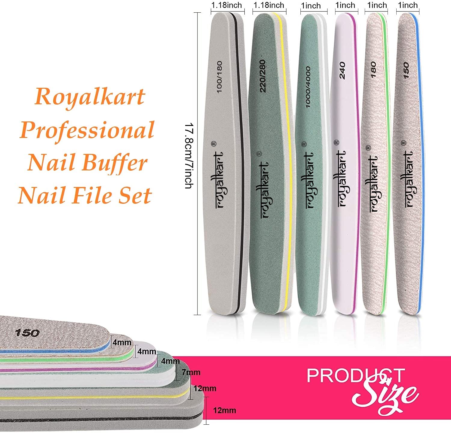 Professional Nail Filer Kit (Set of 6) Nail files & Buffers- Royalkart - The Urban Store
