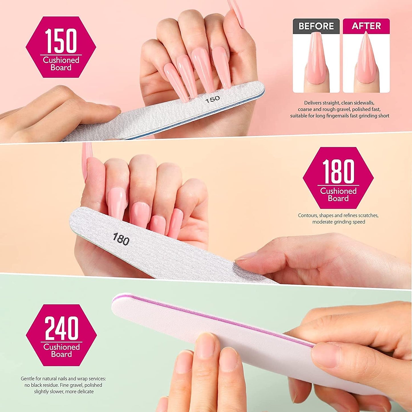 Professional Nail Filer Kit (Set of 6) Nail files & Buffers- #Royalkart#manicure set