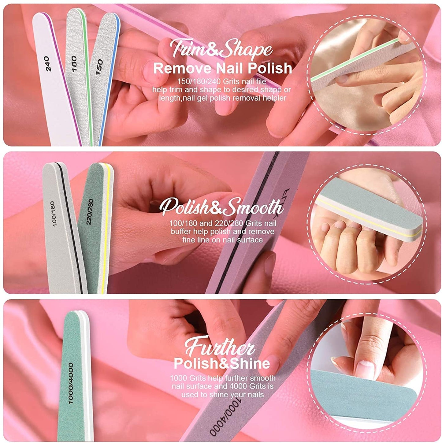 Professional Nail Filer Kit (Set of 6) Nail files & Buffers- #Royalkart#manicure set