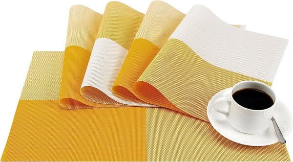 PVC Washable Mats for Dining Table - 45x30 cm Placemats, Set of 6 Dining Table Placemats- #Royalkart#best dining table placemats