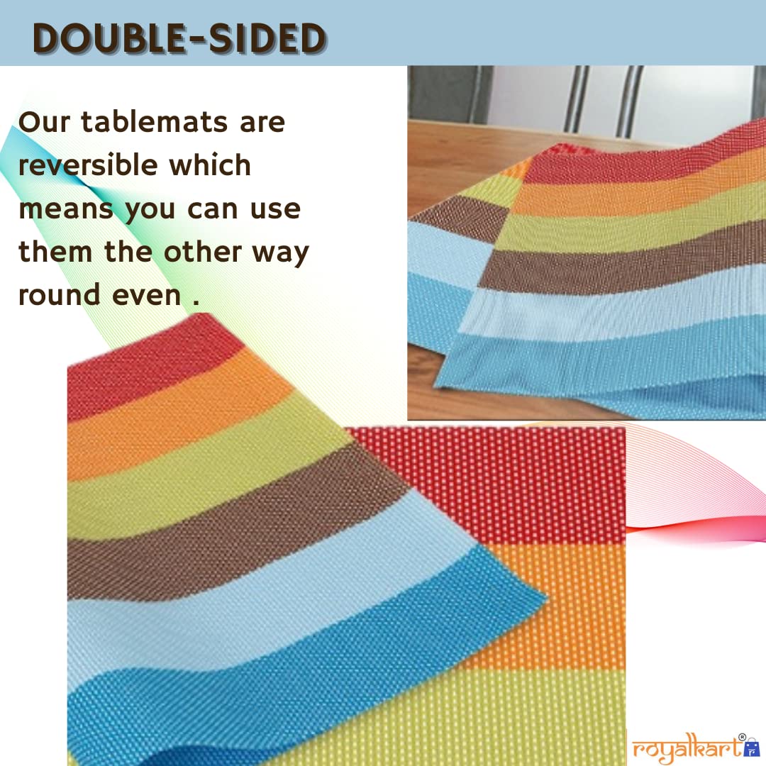 Rainbow Dining Table Mats with Runner- (Set6+1) Dining Table Placemats- Royalkart - The Urban Store