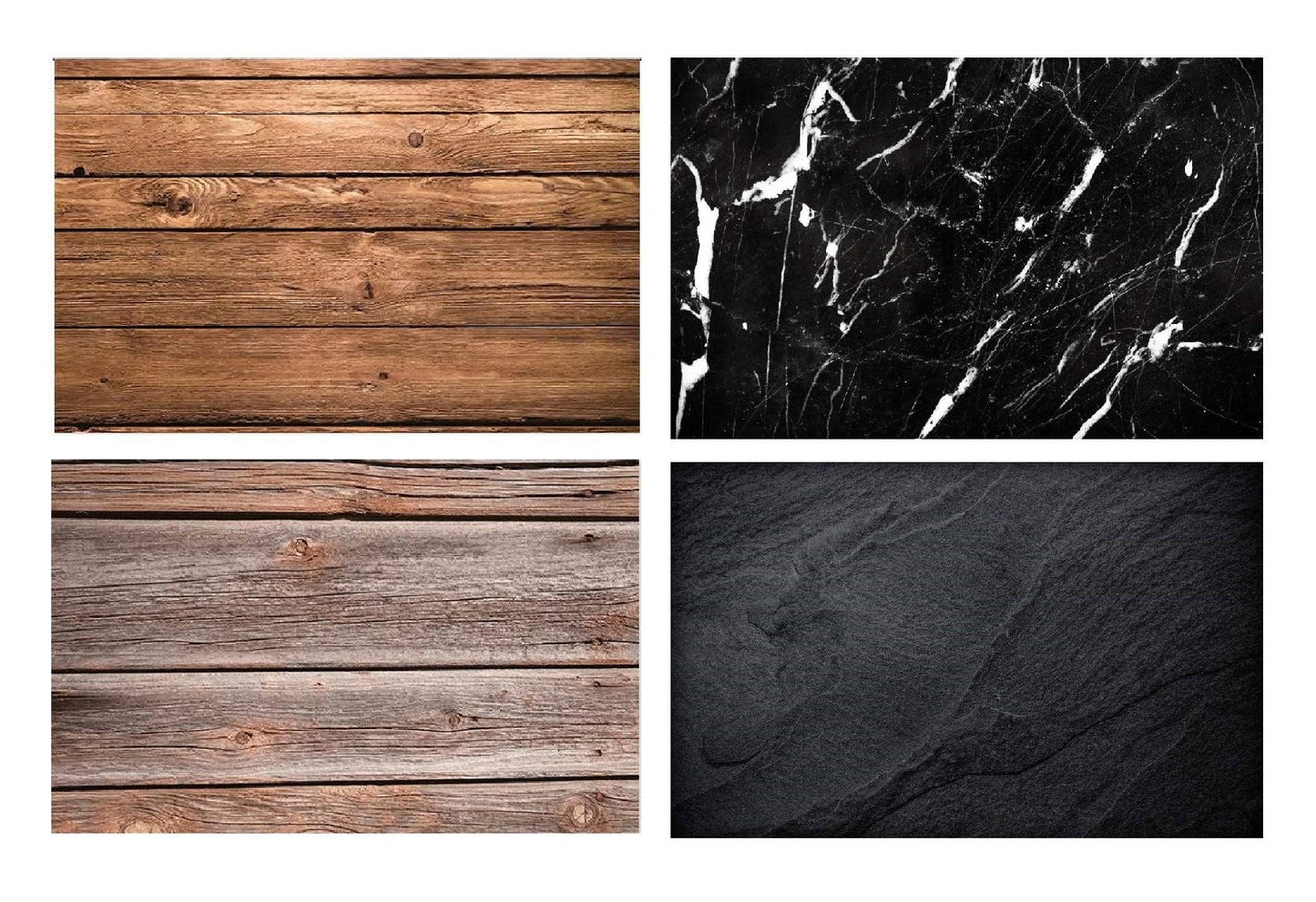 Retro Grey Wood & Black Marble Print Backdrop (PACK-2) Photography Backdrop- Royalkart - The Urban Store