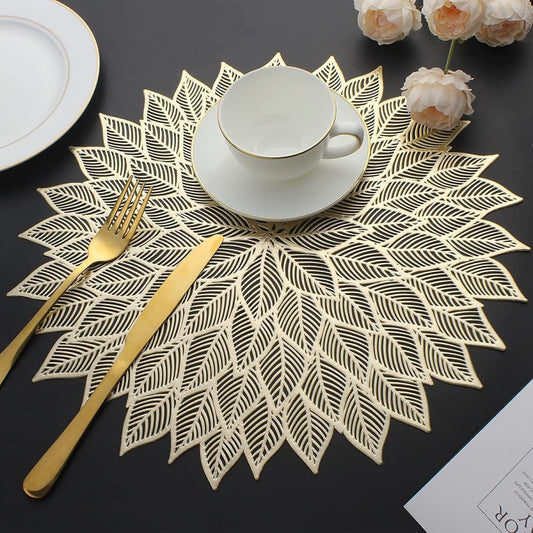 Round Leaf Dining Table Mat Dining Table Placemats- Royalkart - The Urban Store