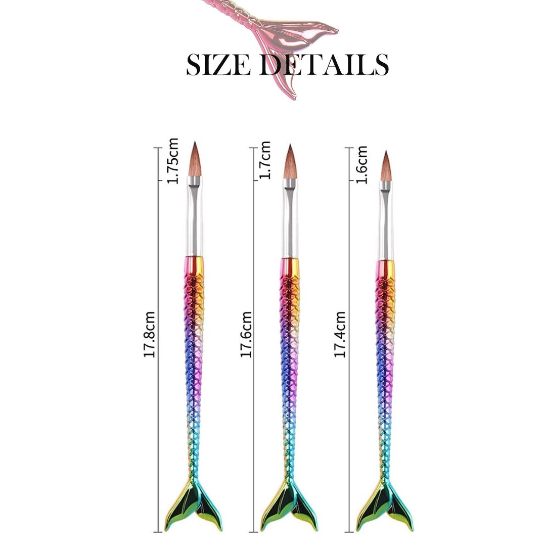 Royalkart Nail Art Fish Tail Style Brushes Set Nail Brushes- #Royalkart#fish tail brush