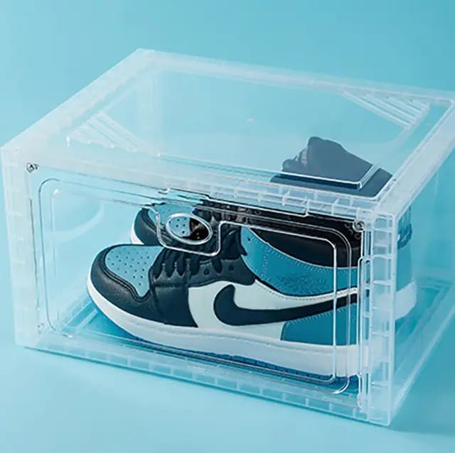 Shoe Crates for Sneakers Magnetic Closer Clear Plastic Stackable Shoe crates Shoe Organizers - Royalkartcrates