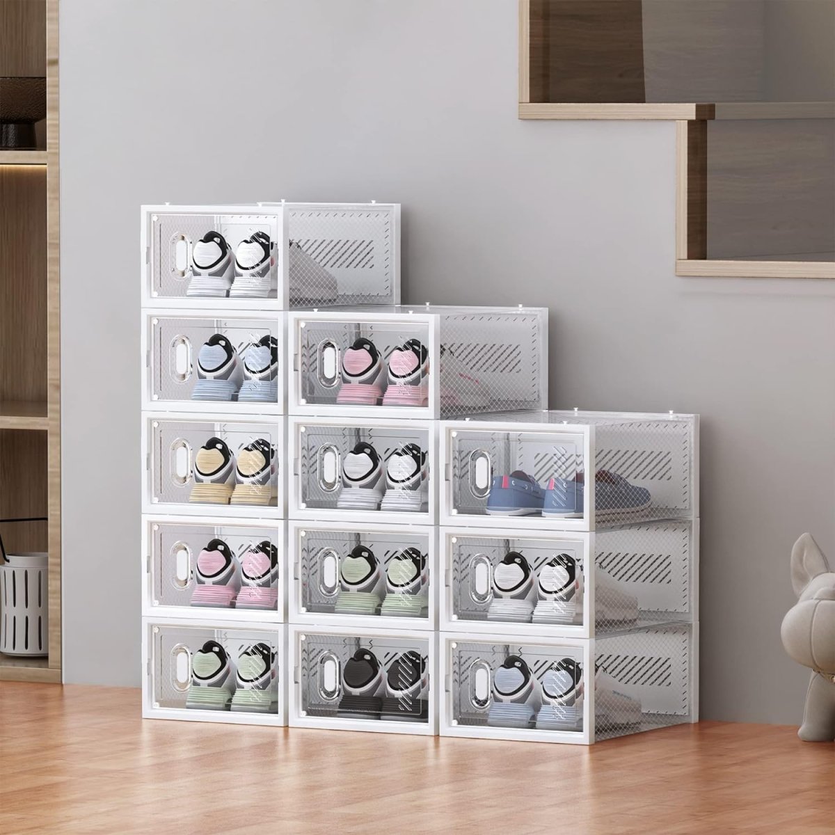 Shoe Crates for Sneakers| Shoe Organizer Containers with Lids- Transparent Shoe Organizers- #Royalkart#crates