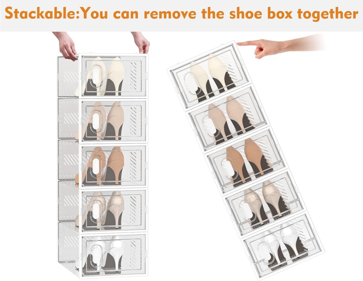 Shoe Crates for Sneakers| Shoe Organizer Containers with Lids- Transparent Shoe Organizers- #Royalkart#crates