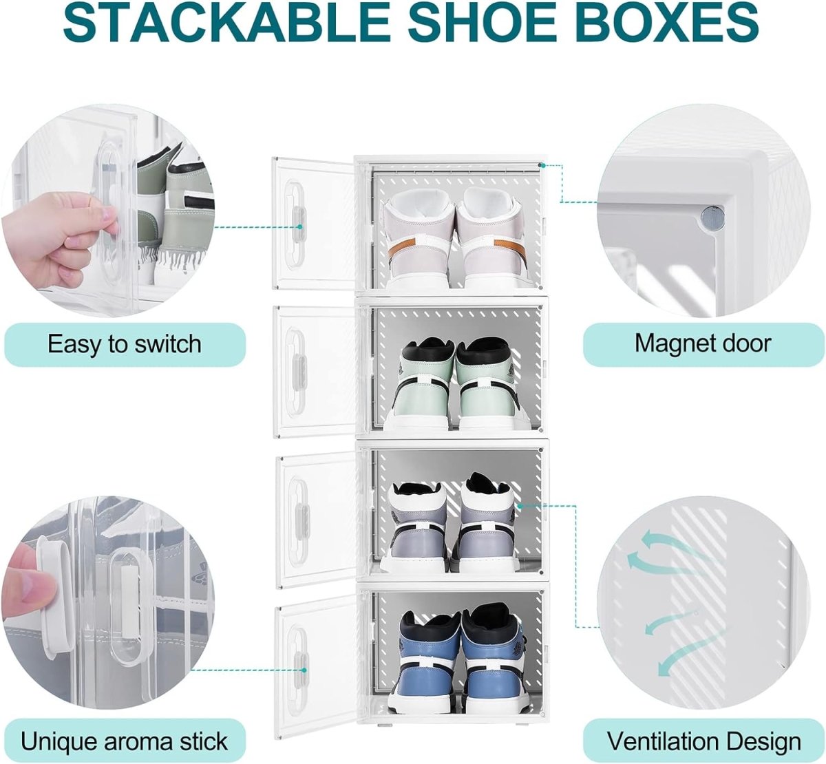 Shoe Crates for Sneakers| Shoe Organizer Containers with Lids- Transparent Shoe Organizers- #Royalkart#crates