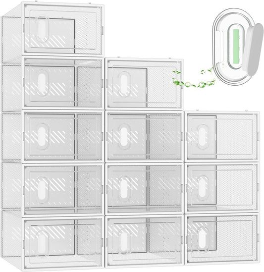 Shoe Crates for Sneakers| Shoe Organizer Containers with Lids- Transparent Shoe Organizers- Royalkart - The Urban Store