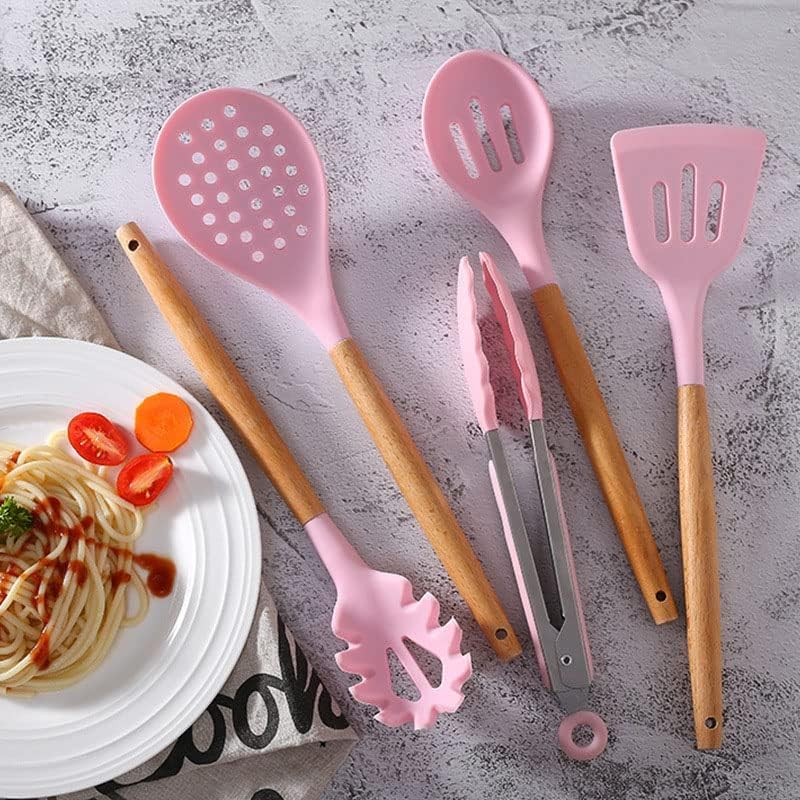 Silicone Kitchen Spatula |Utensils Spoon Set Cooking (Mint Green, Black, Pink) - #Royalkart#Cooking tools