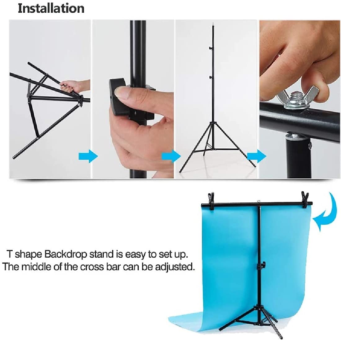 T-Shape Portable Background Backdrop Support Stand Photography Backdrop- #Royalkart#backdrop stand adjustable
