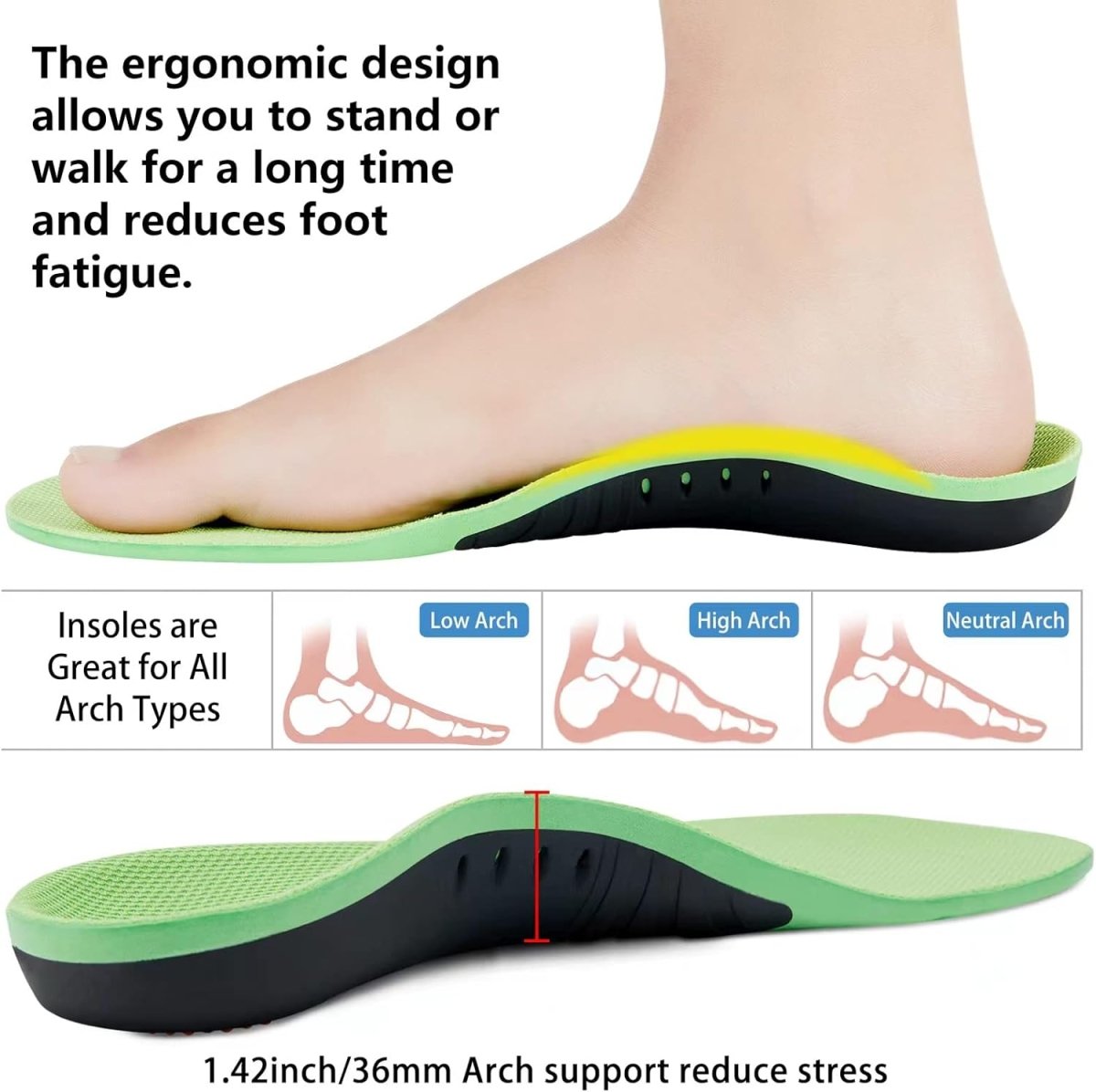 The Sole Care Plantar Fasciitis Insoles |Arch Support Insoles for Men Women| Flat Feet Relief Pain Orthotics Shoe Insole- #Royalkart#orthotic shoe insole