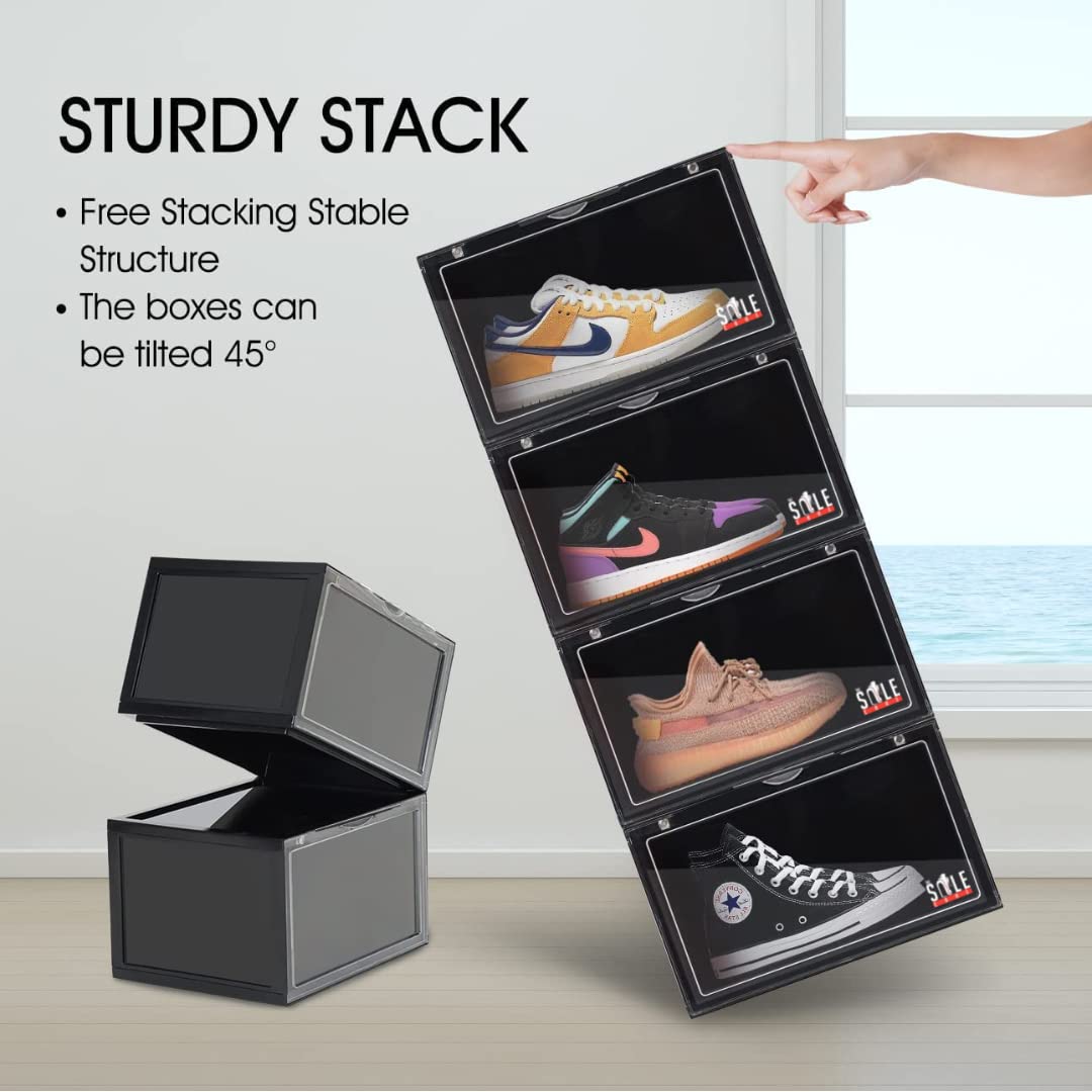 The Sole Care Shoe Crate- Sneaker Container Bin (Black) Shoe Storage- #Royalkart#shoe crate