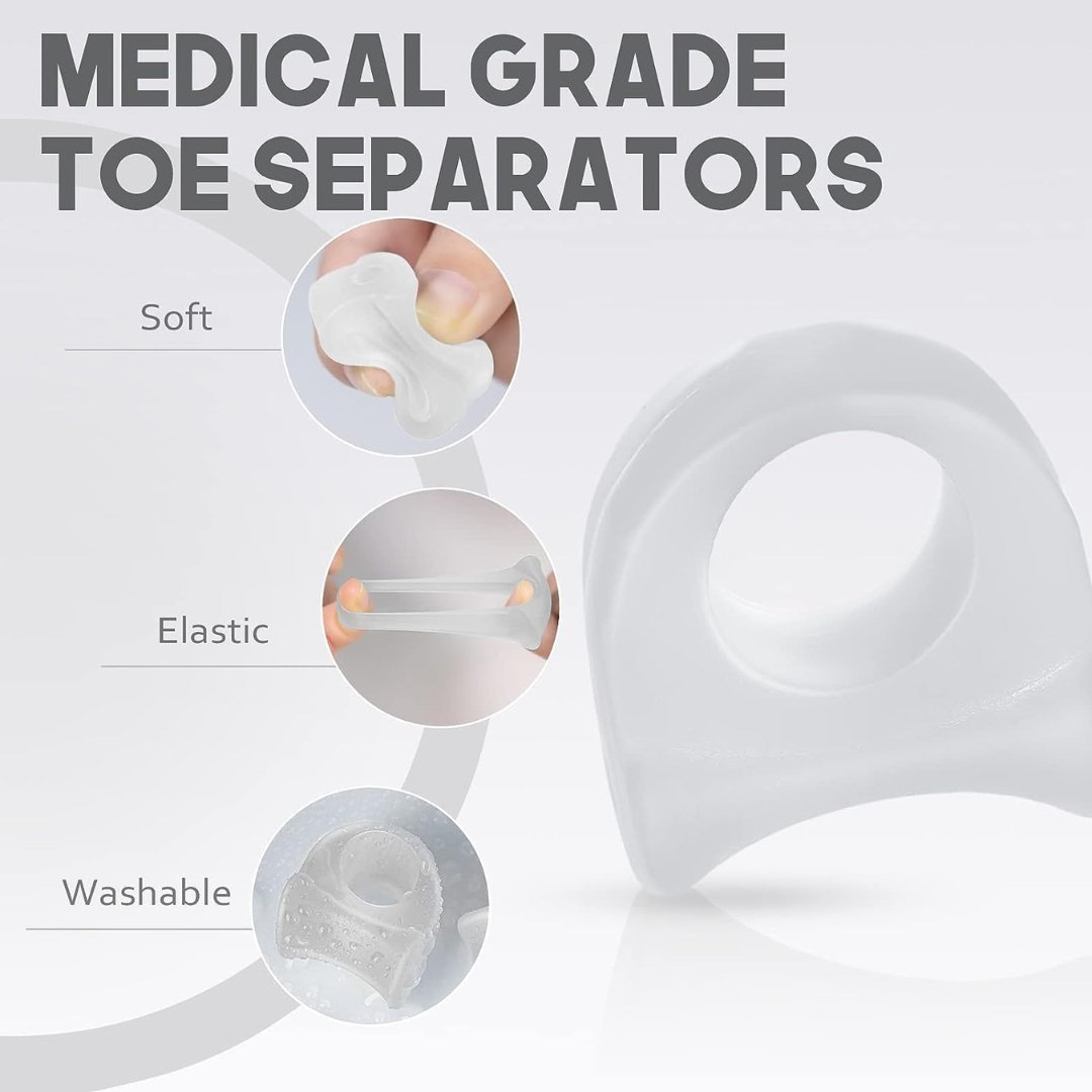 Toe Separators Hammer Toe Straightener| Bunion Corrector Relief (Pack Of 4)(White) Foot Supports- Royalkart - The Urban Store