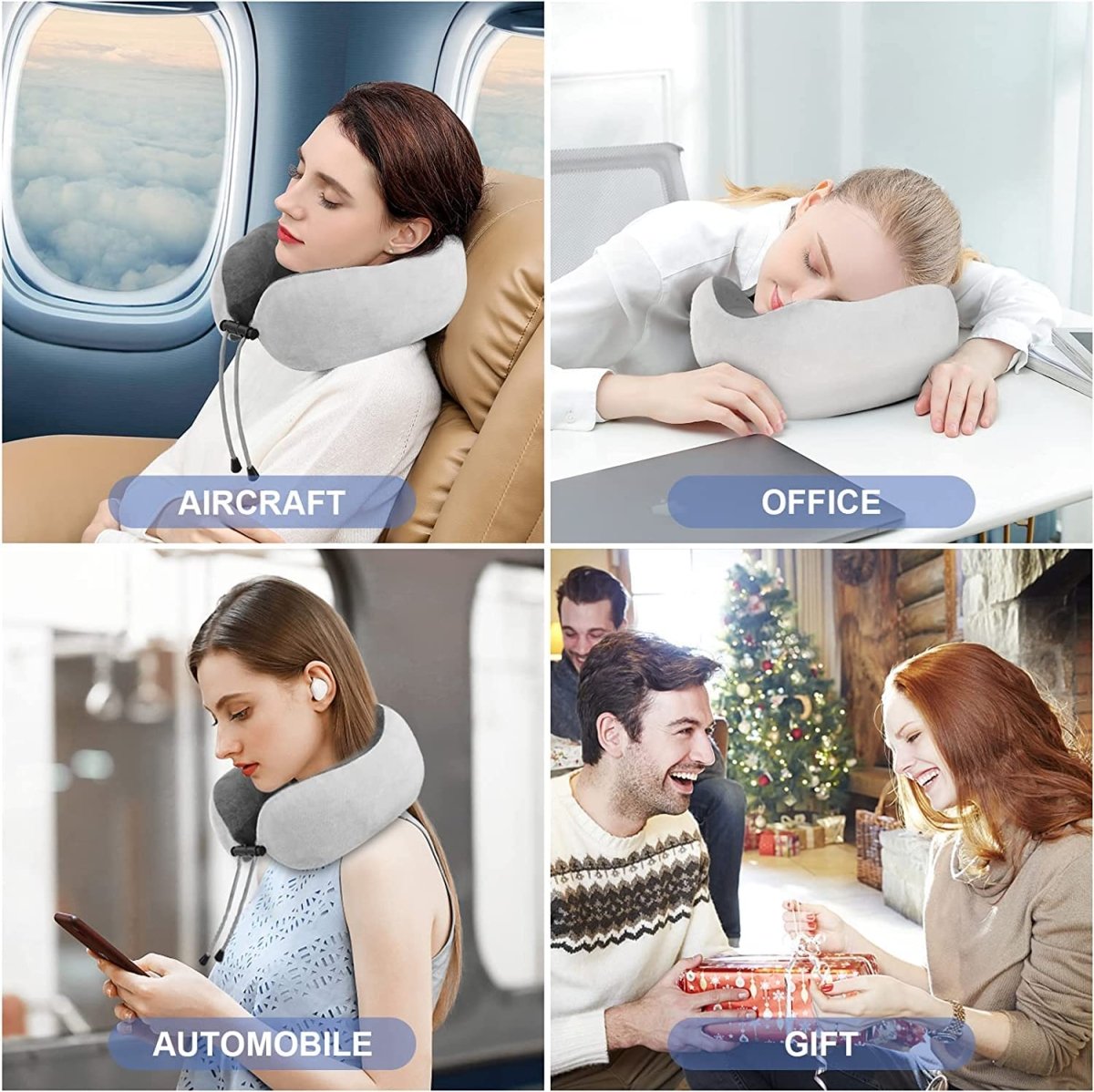 Travel Neck Pillow/Electric Neck Massager with Heating, Memory Foam Pillow for Neck Pain Relief Neck Pillows- Royalkart - The Urban Store