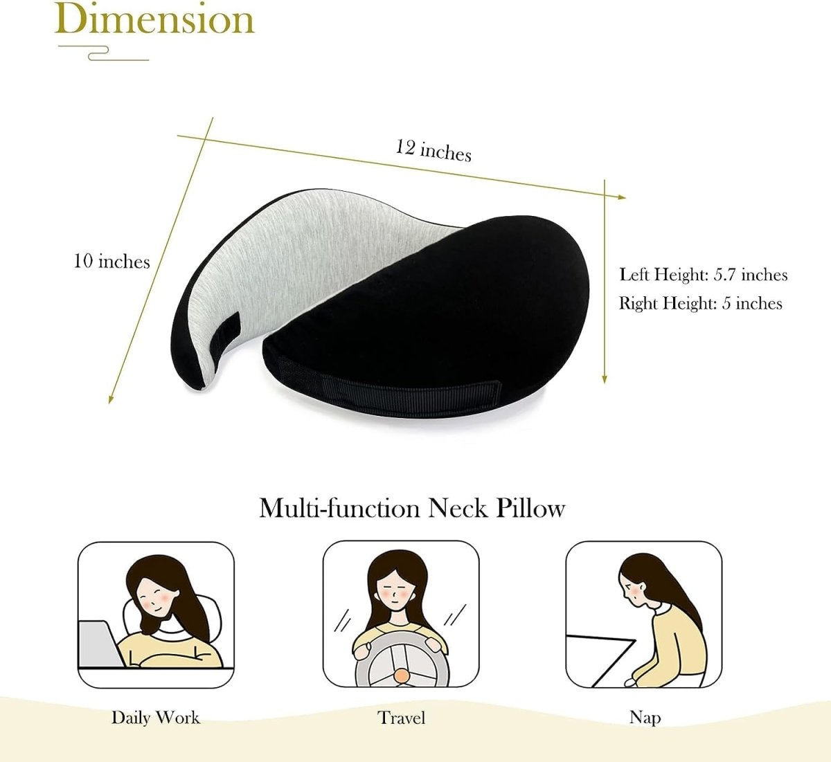 Ultra soft Memory Foam Neck Pillow for Travel Neck Pillows- Royalkart - The Urban Store