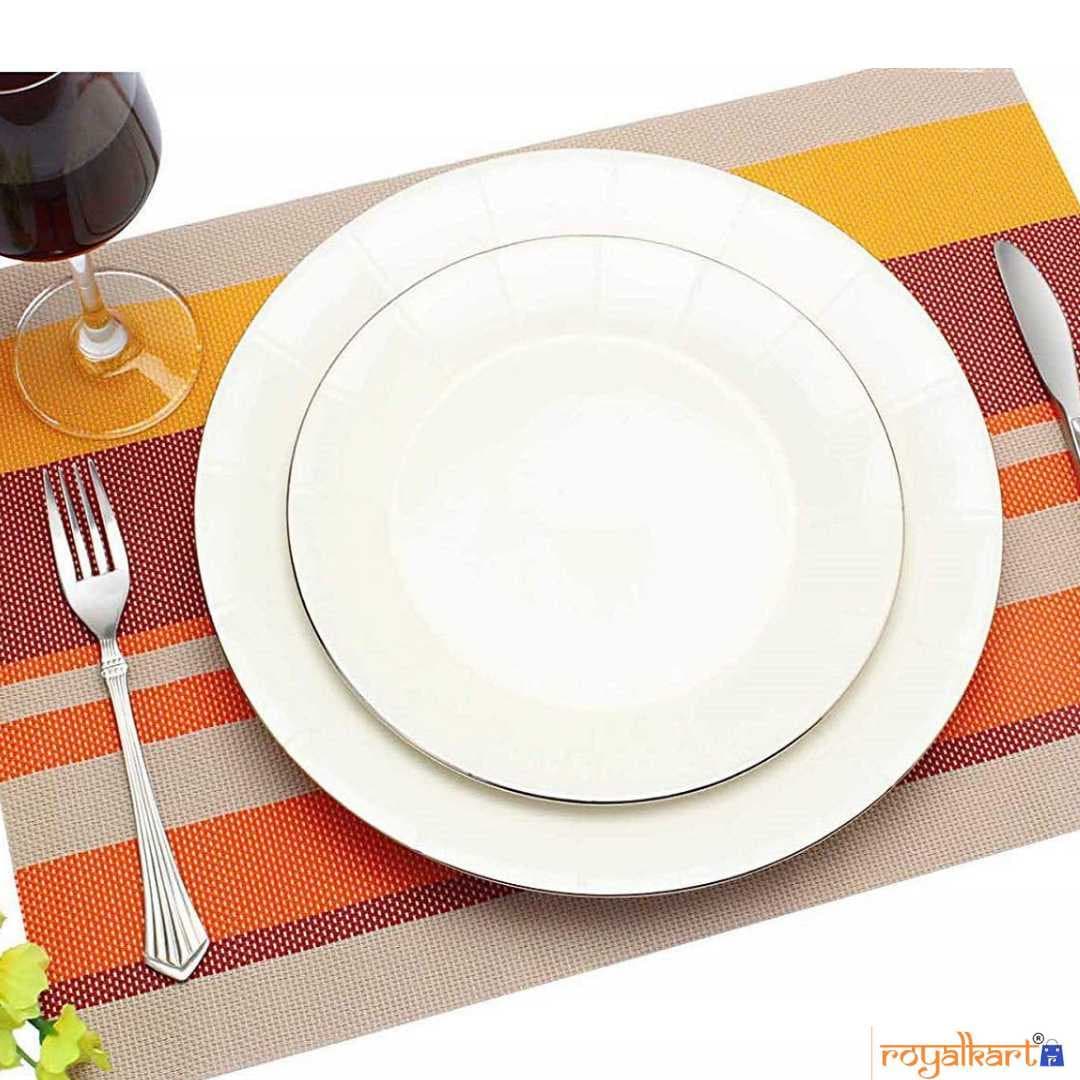 Washable Kitchen Placemats, Multi Horizontal Stripe Decor Mats Dining Table Placemats- #Royalkart#best dining table placemats