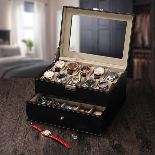 Watch Box Organizer for Men Women 20 slots Professional Vanity Bags- #Royalkart#watch box